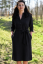 Damen-Hemdblusenkleid aus Leinen mit Ärmeln und Gürtel - Größe: 46