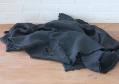 Blanket with leather strap - 100% linen