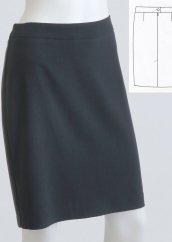 Damen-rock klassisch knielang - 96% baumwollle, 4% elastan