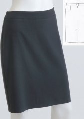 Damen-rock klassisch knielang - 96% baumwollle, 4% elastan
