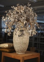 Arrangements - artificial flowers, vase, natural material