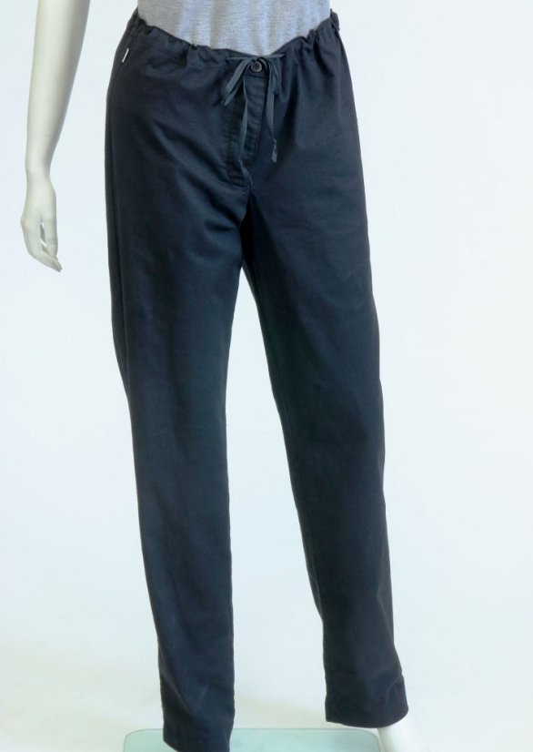 Ladies trousers - free cut, waistband on the lace - 65% polyester, 35% cotton - Size: 38