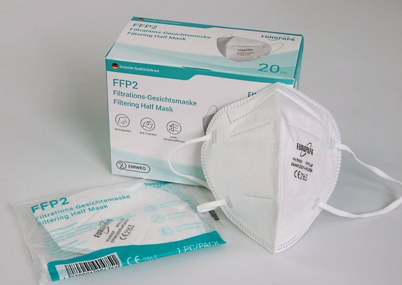 Importované respirátory ffp2, baleno po 20 kusech ve sterilním sáčku, skladem - dodání do 2 prac. dnů