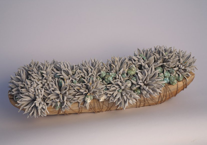Arrangements - künstliche blumen, teametallé holz