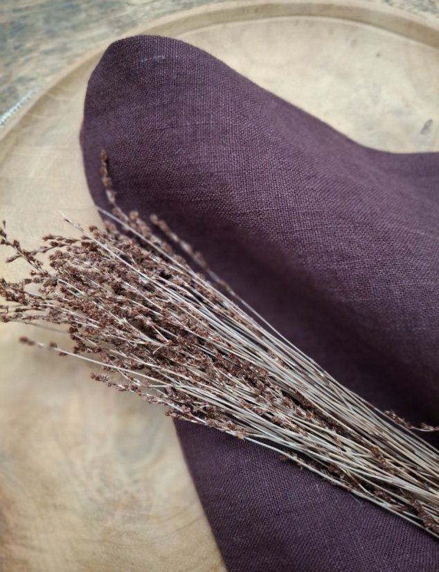 Ubrousek 40 x 40 cm - 100% len - burgundy