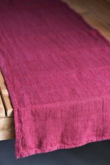 Lněný běhoun 220 cm - červený