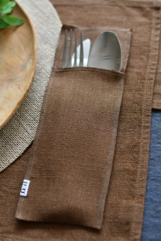 Cutlery pocket - 100% linen