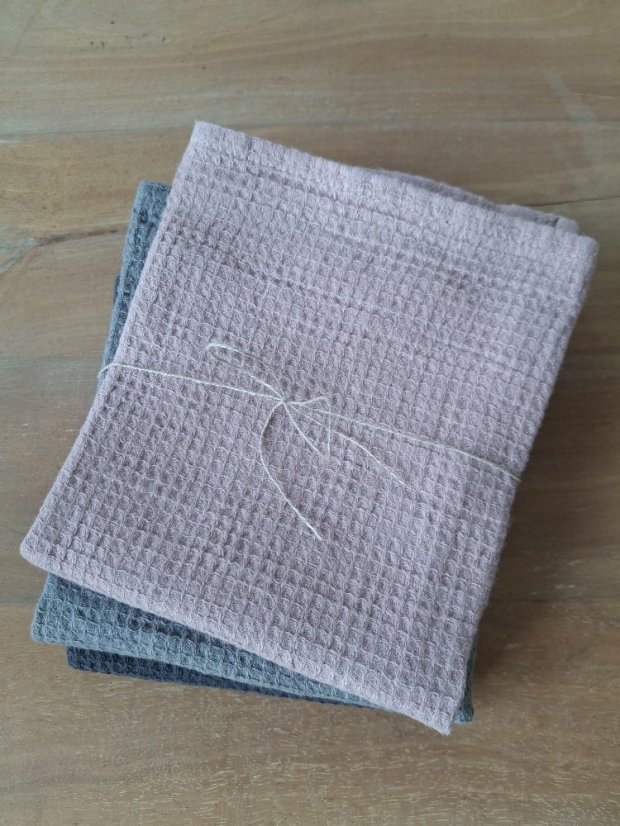 Kuchyňská vaflová utěrka - 3 ks - 72% len, 28% bavlna