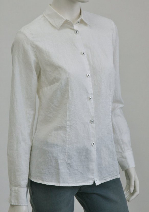 Dámská košile - dlouhý rukáv s manžetou - 48% len, 52% bavlna - Velikost: 36
