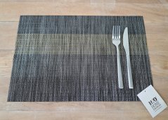 Plastové pletené prostírání – omyvatelné, 70 % PVC + 30 % polyester - černý proužek