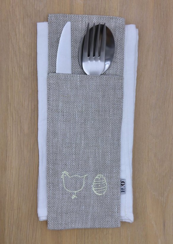 Cutlery pocket - 100% linen