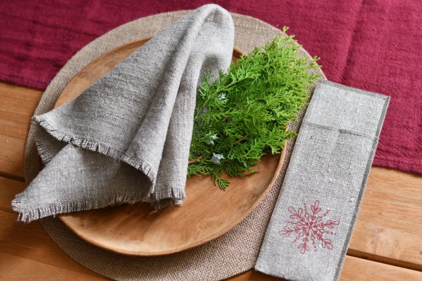 Cutlery pocket - 100% linen