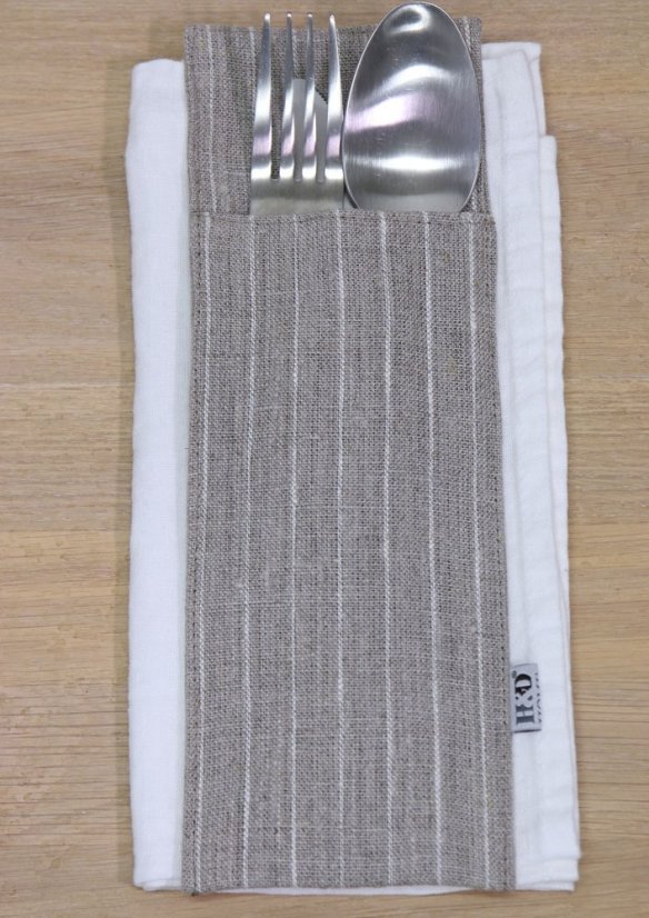 Cutlery pocket - 100% linen