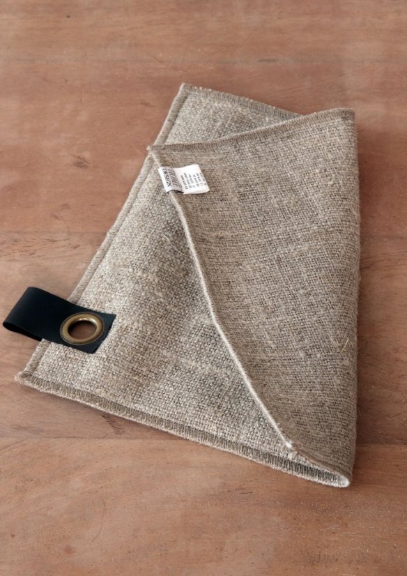 Grip with leather strap - 100% linen