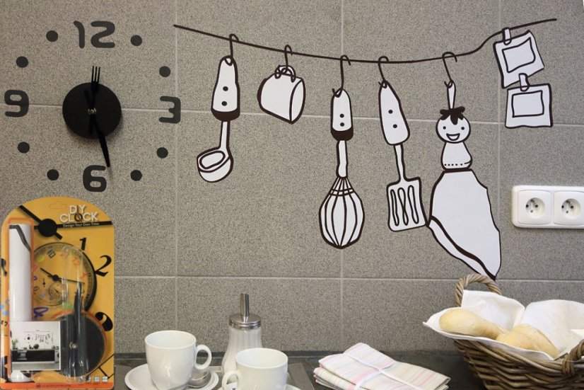 Decoration clock kitchen - adhesive