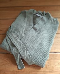 Bavlněný župan unisex - vazba vafle - šalvějový