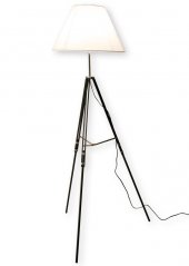 Lampa stojací - skládací stativ, přenosná - kov + textilní stínítko