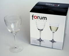 Set -  4  piece glass 0,25l white wine - clear glass,cut stripes