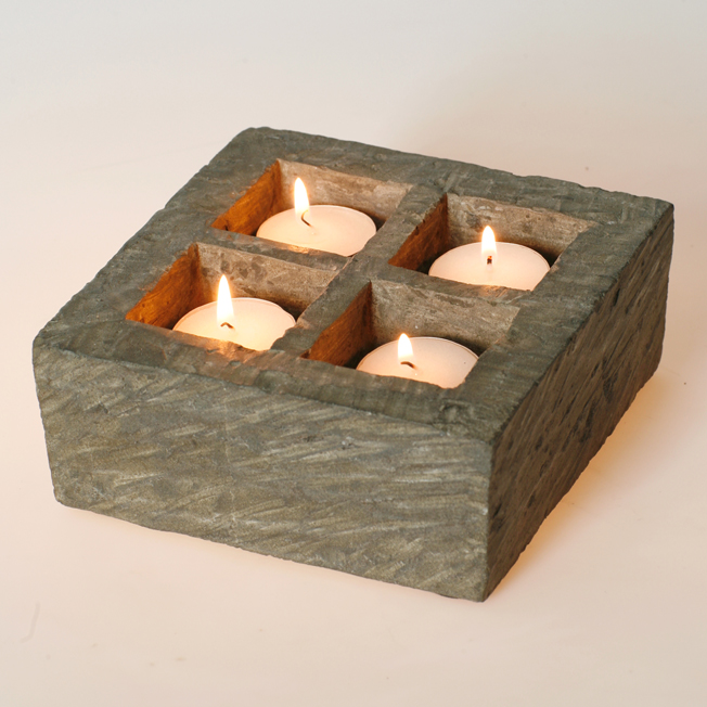 Candleholder - rock - andesit, handmade