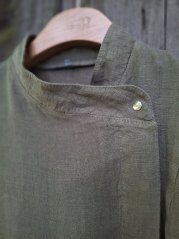 Dámský lněný kuchařský rondon - khaki
