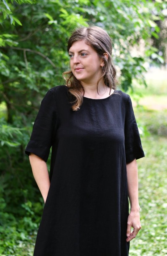 Dámské dlouhé šaty - 100% len - Velikost: 52