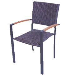 Armlehnstuhl - synthetisches rattan, metall - aluminium