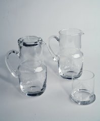 Jug 0,75l with a glass 0,2 l - clear glass