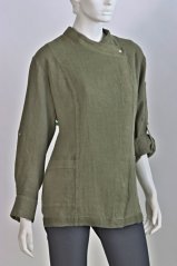 Chef coat jacket - for ladies -  100% linen