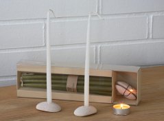 Candles - set with stone candle holders  - 12 piece