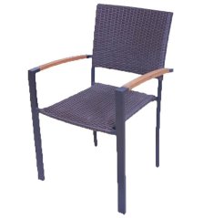 Armlehnstuhl - synthetisches rattan, metall - aluminium