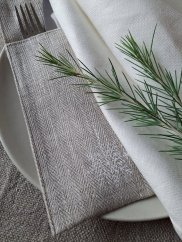 Cutlery pocket - 100% linen