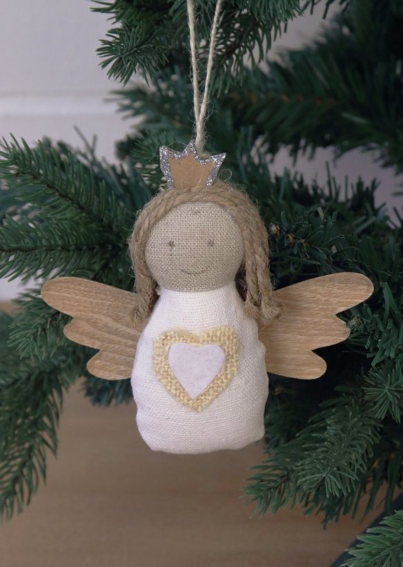 Hanging decoration - angel - textile material