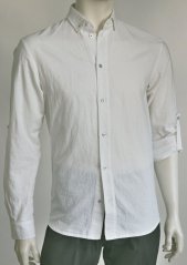 Men&#039;s shirt, long sleeves with turn back cuff - 100% cotton