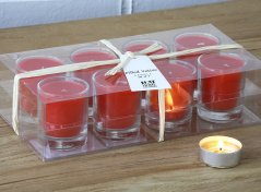 Candles - set - glass container- 8 piece