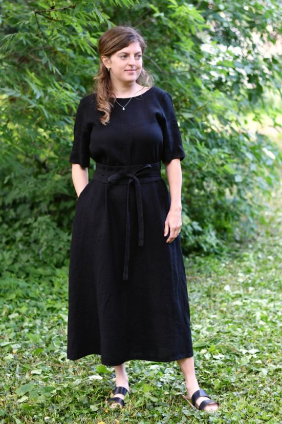 Dámské dlouhé šaty - 100% len