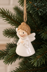 Hängender Keramikengel - Weihnachtsdekoration
