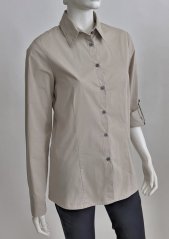 Womans shirt, long sleeves with turn back cuff - 96% Cotton, 4% Elastane