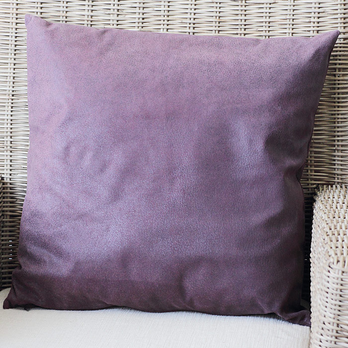 Cushion with filling - leather - 40 x 40 cm