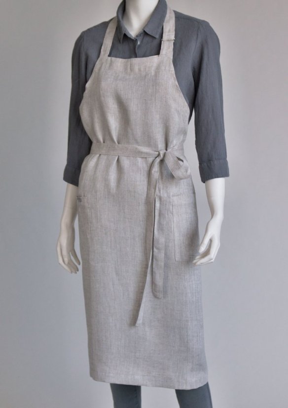 Dámská zástěra - obsluha - 100% len