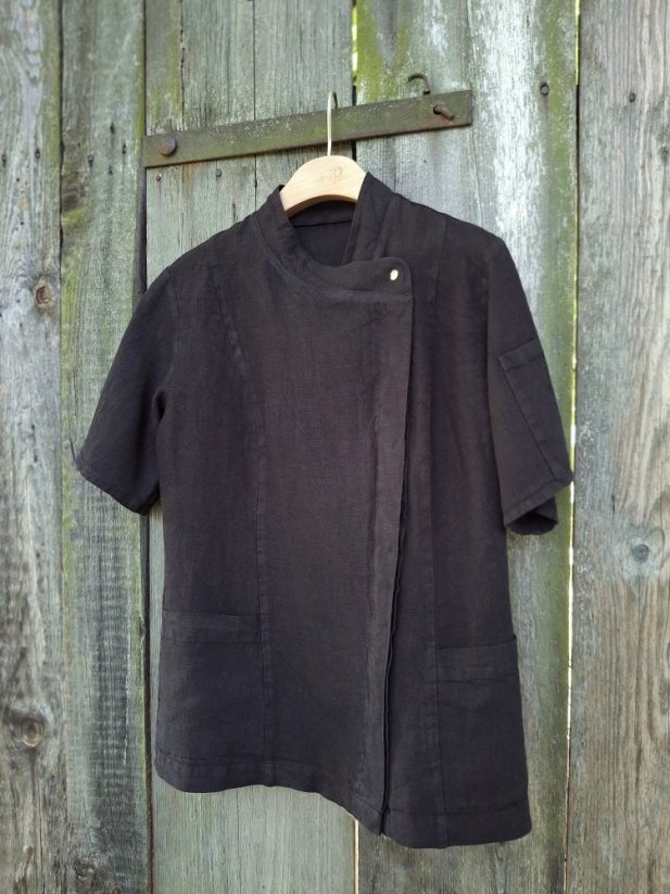 Chef coat jacket - for ladies -  100% linen - Size: 3XL