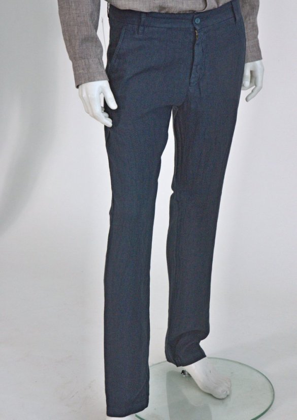 Pánské lněné chino kalhoty - 100% len