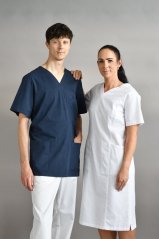 Sesterské zdravotnické šaty členěné - 95% bavlna, 5% elastan
