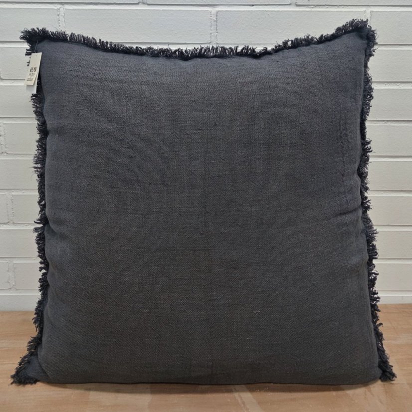 Povlak na polštář s otřepem - 100% len - 60 x 60 cm Povlak na polštář s otřepem - 100% len - 60 x 60 cm