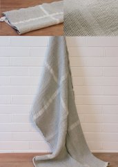 Bath towel - 62% linen, 38% cotton - waffle