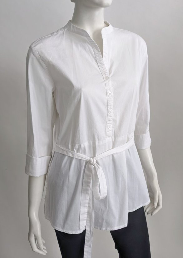 Dámská halenka - 96% bavlna, 4% elastan - bílá - Velikost: 44