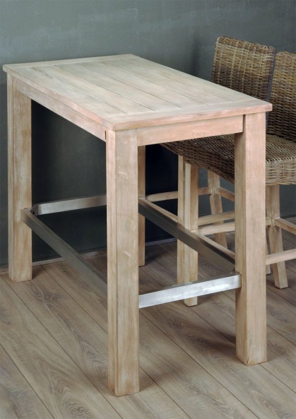 Bar table with duralumin thorn - solid wood - mango