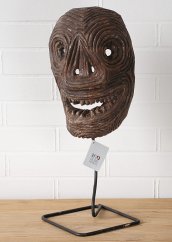 Hlava dekorativní - dřevo - teak