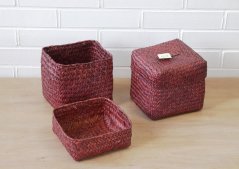 Basket with lid - sea grass