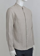 Mens shirt, button fastening, regular fit,long sleeve with cuff - 100% linen