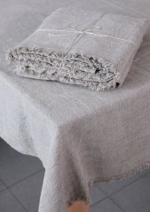Table cloth with fraying edges - 100% linen